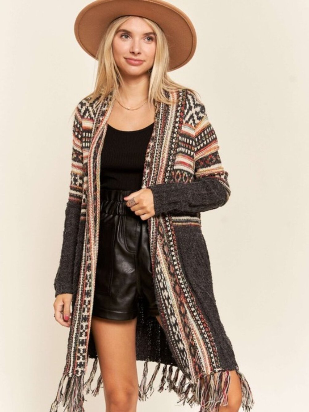 Long fringe sweater